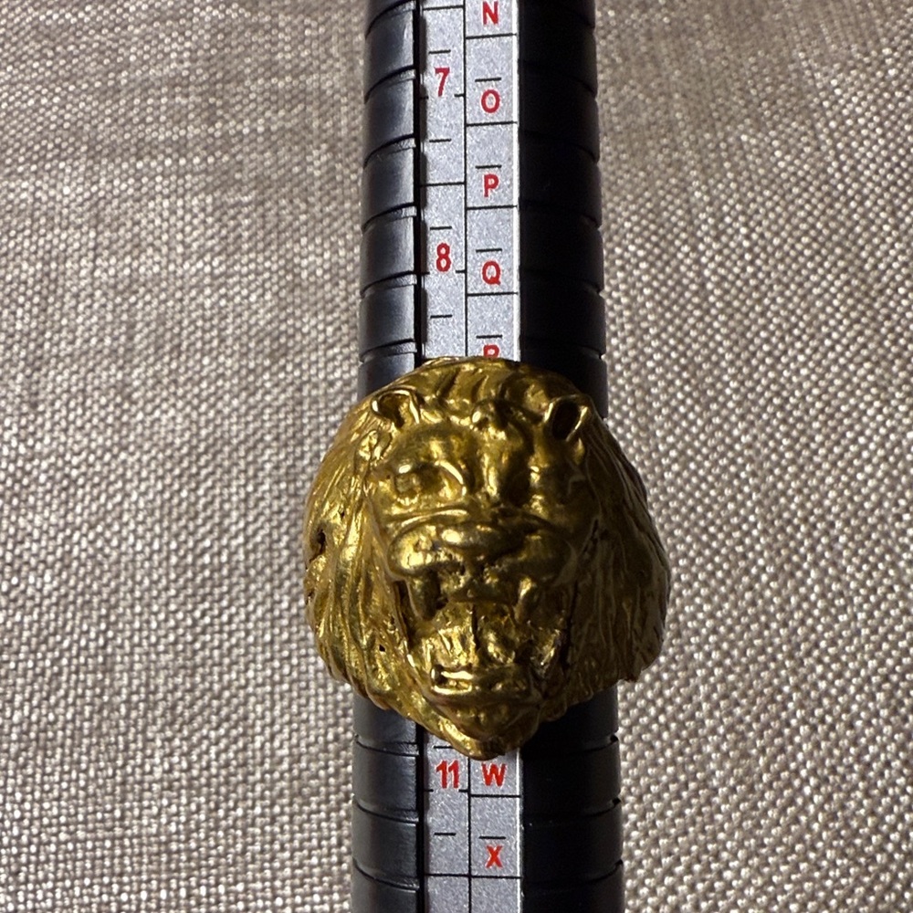 Gold Lion Head Ring